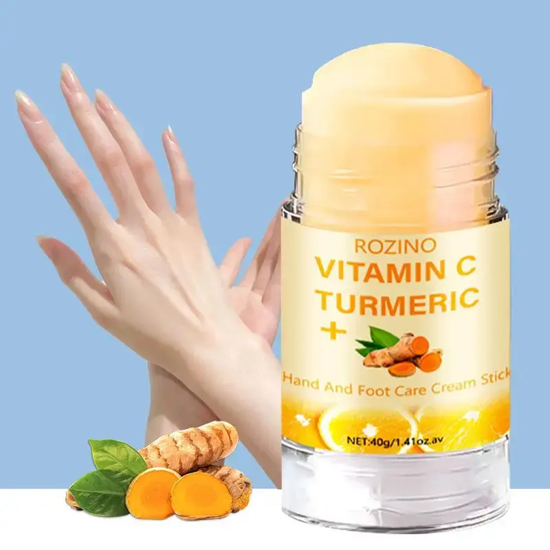 40g Turmeric Vitamin C Hand Balm Stick, Moisturizing Hand Cream Foot Care Balm for Dry Cracked Skin, Foot Moisturizer, Hydrat...