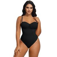 Curveshe Bodysuit Back Lace-up Thong Seamless Shapewear