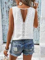 Women's Plain Cut Out Tank Top, Casual Sleeveless Top for Summer, Ladies Clothes for Daily Wear, Womenswear