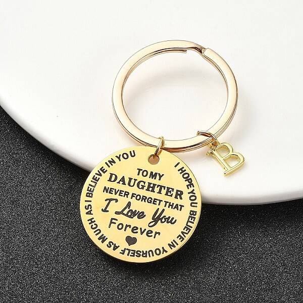 Valentine's Day Brass & 201 Stainless Steel Keychain
