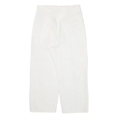 H&M Cropped Womens Trousers White Loose Straight W27 L22