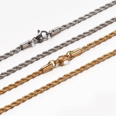 304 Stainless Steel Rope Chain Necklaces