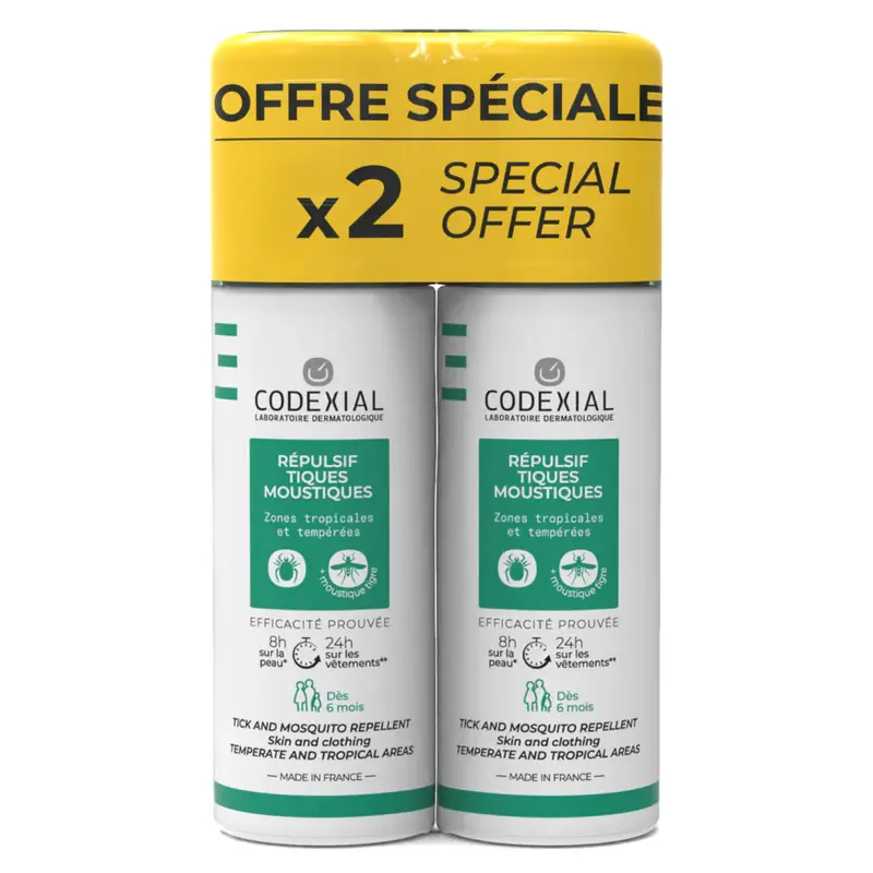 ENO Laboratoire Codexial Tick and mosquito bite repellent 2x75ml