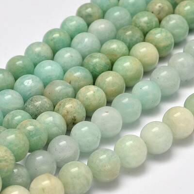Grade B Natural Amazonite Round Bead Strands