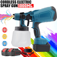 Cordless Paint Sprayer With 2 Rechargeable Batteries, Spray Paint Gun With 4 Copper Nozzles & 3 Spray Patterns, Electric Pain...