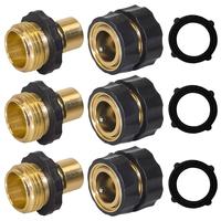 Hourleey Garden Hose Quick Connector, 3/4 Inch Male and Female Garden Hose Fitting Quick Connector