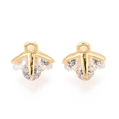 Brass Micro Pave Cubic Zirconia Charms