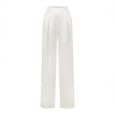 Satin Trousers | Size: S | Color: White