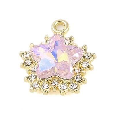Rack Plating Alloy with Rhinestone Pendants