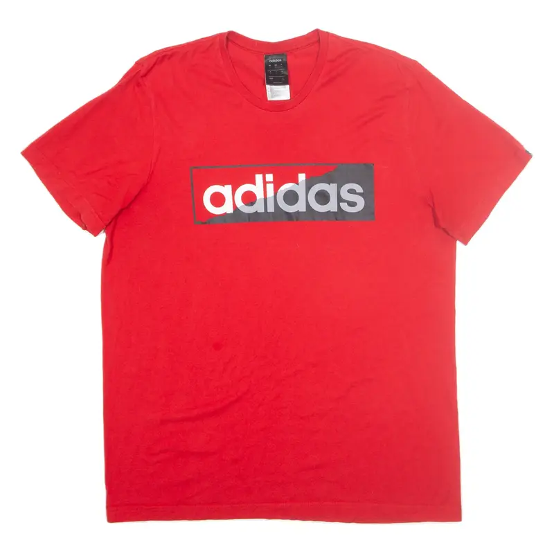 ADIDAS Mens T-Shirt Red L