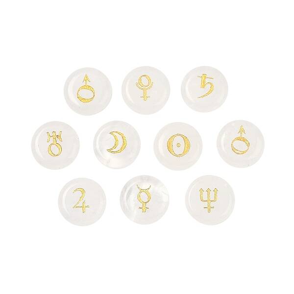10Pcs 10 Styles Natural Quartz Crystal Cabochons