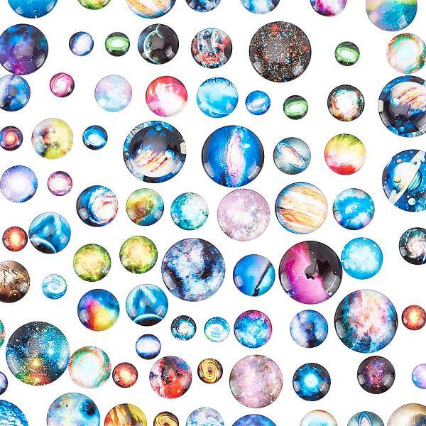 80Pcs  Glass Cabochons
