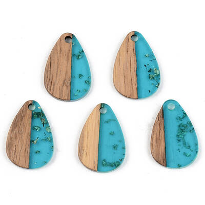 Transparent Resin & Walnut Wood Pendants