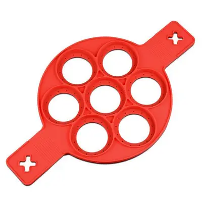 Silicone Non Stick Fantastic Egg Pancake Maker Ring Kitchen Baking Omelet Molds Flip Cooker Egg Ring Mold | style: 7 Hole X 1...