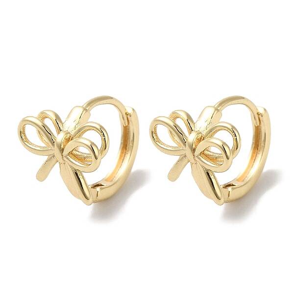 Bowknot Brass Hoop Earrings for Women