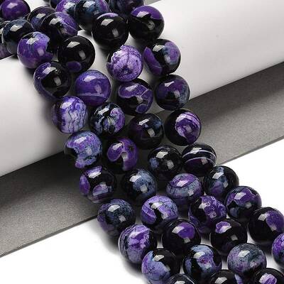 Dyed Natural Fire Crackle Agate Beads Strands