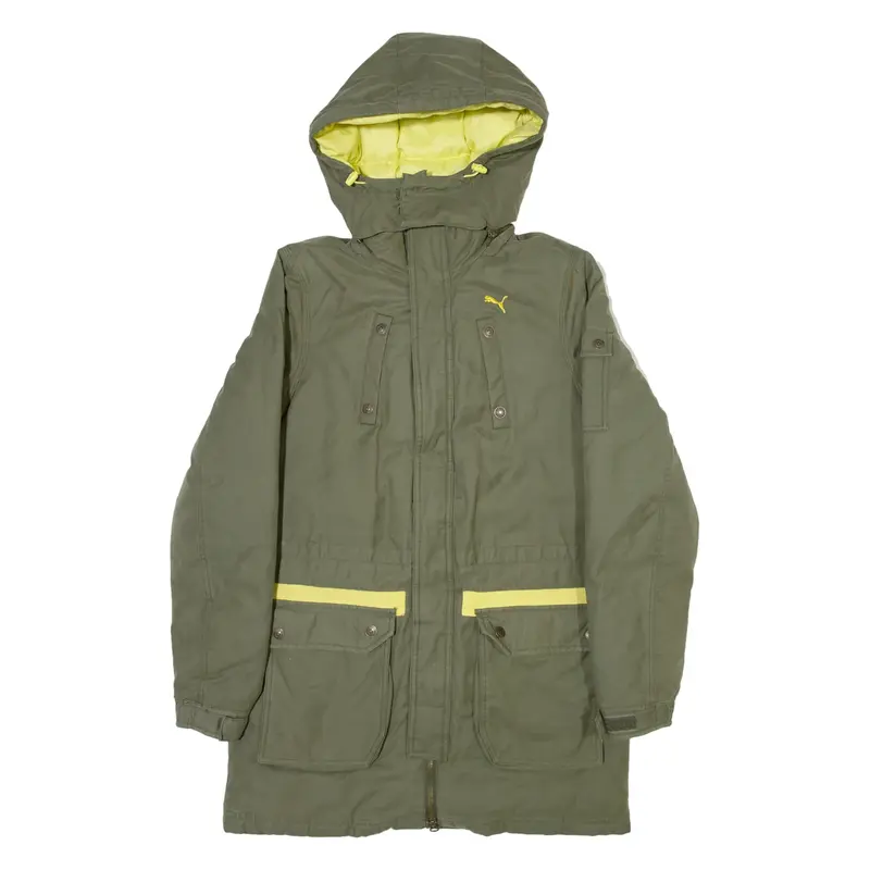 PUMA Mens Parka Jacket Green Hooded M