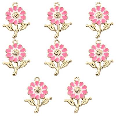 8Pcs Alloy Enamel Pendants