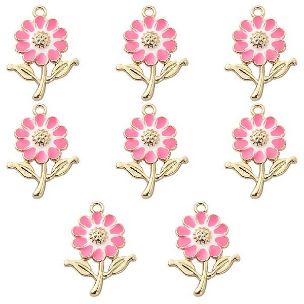8Pcs Alloy Enamel Pendants