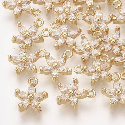 Brass Cubic Zirconia Charms