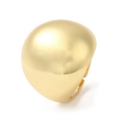 Rack Plating Brass Plain Dome Open Cuff Rings