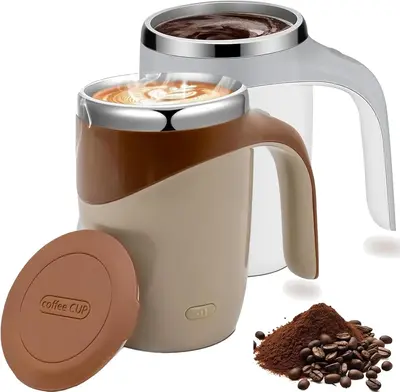 Electric Mixing Cup, Stainless Steel Self Stirring Coffee Mug Cup Automatic Magnetic Stirring Coffee Mug Electric High Speed ...