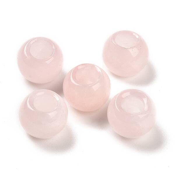 Natural Rose Quartz European Beads