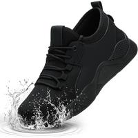 ulogu Waterproof Shoes for Men Women Non Slip Work Sneakers Food Service Water Resistant Slip on Walking Shoes Black Safety B...
