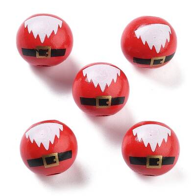Christmas Printed Schima Wood  European Beads