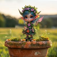 Cartoon Fairy Design Garden Stake Decor, 1 Count Art Deco Fairy Sun Catcher with Colorful Glass Effect, Outdoor Landscape Orn...