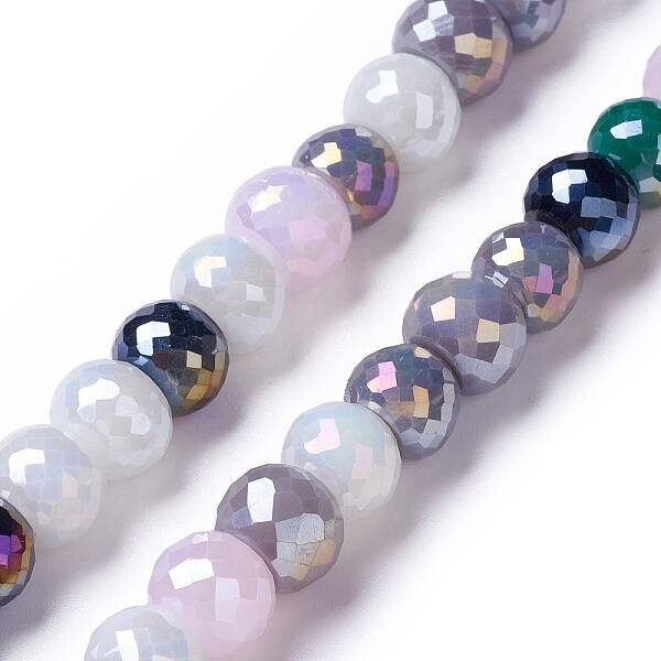 Opaque AB Color Glass Beads Strands