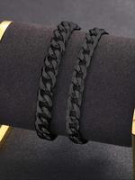 Men's Simple Style Plain Color Curb Chain Lobster Closure Bracelets, Fashion Matching Bracelet for Party, Daily Clothing Deco...