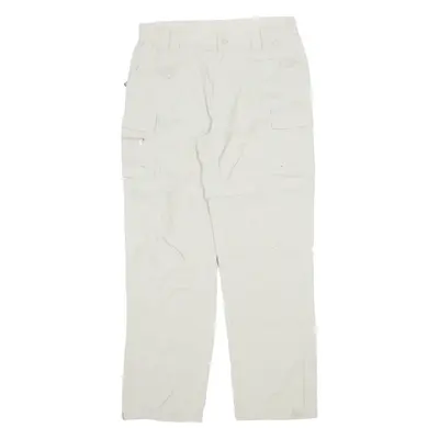 COLUMBIA Cargo Outdoor Womens Trousers Cream Regular Straight W32 L30