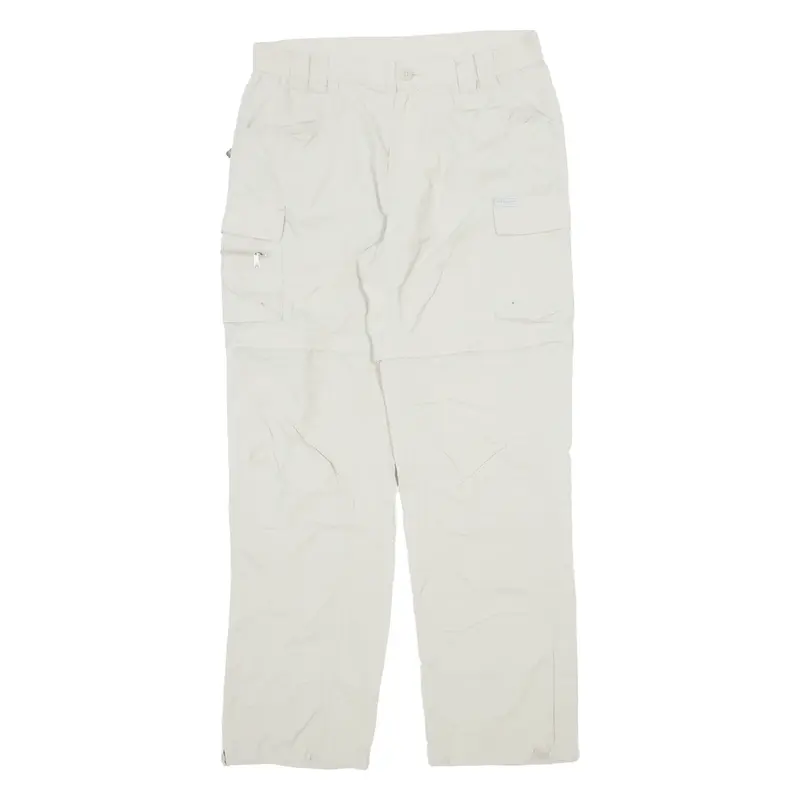 COLUMBIA Cargo Outdoor Womens Trousers Cream Regular Straight W32 L30