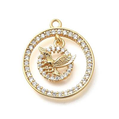 Brass Micro Pave Cubic Zirconia Pendants