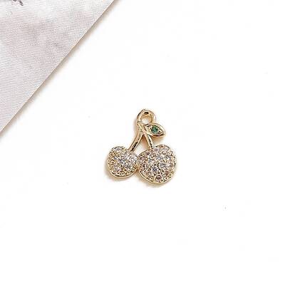 Brass Micro Pave Cubic Zirconia Charms