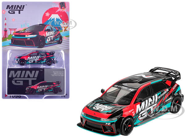 Hyundai Ioniq 5N RS-01T Mini GT Black with Graphics 2025 Tokyo Auto Salon Limited Edition 1/64 Diecast Model Car by Mini ...