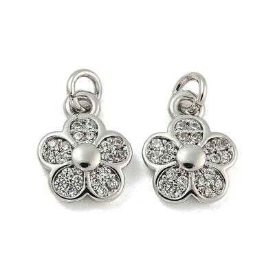 Brass Micro Pave Clear Cubic Zirconia Pendants