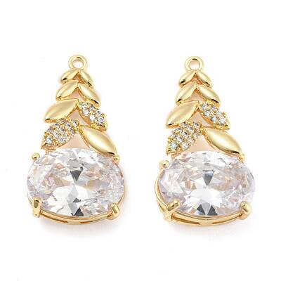 Brass Micro Cubic Zirconia Pendants