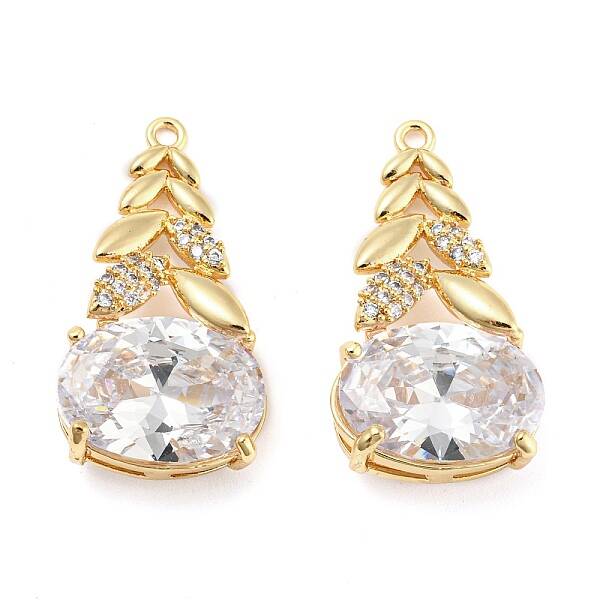 Brass Micro Cubic Zirconia Pendants