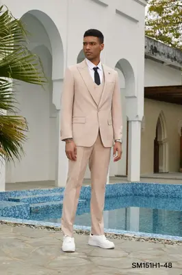 Stacy Adams Men's Hybrid 3-Piece Suit with Double-Breasted Vest