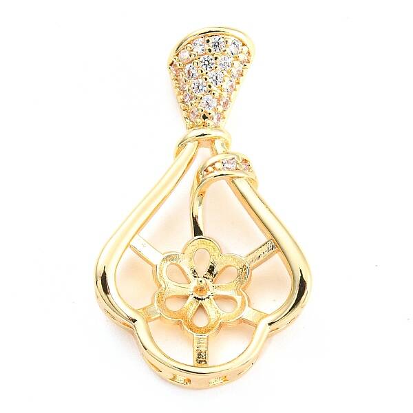 Brass Micro Cubic Zirconia Peg Bail Charms