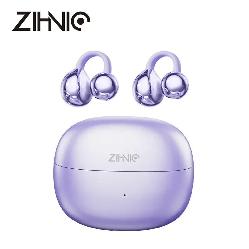 ZIHNIC M108 Clip-on Earbuds,Open Ear Earbuds Wireless Bluetooth 5.4, Lightweight Open Ear Headphones with C-Shaped Bridge,Sli...