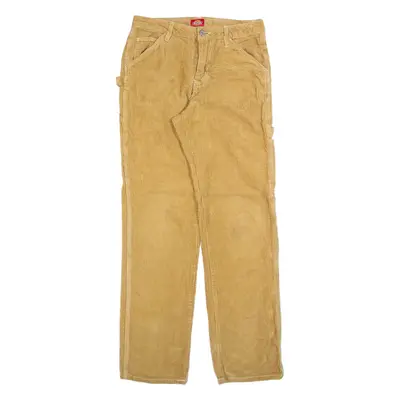 DICKIES Carpenter Mens Corduroy Trousers Beige Regular Straight W28 L31