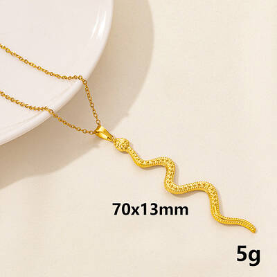 304 Stainless Steel Serpentine Pendant Necklaces