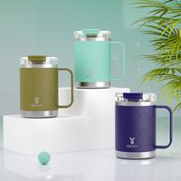 Meoky 14 oz Insulated Office Mug with Lid and Handle, Stainless Steel Mug with Tritan Lid, Double Wall Vacuum Coffee Mug for ...