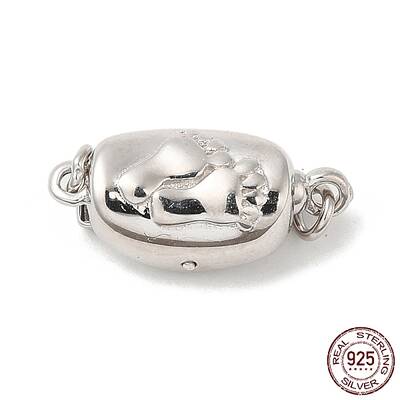 Rhodium Plated 925 Sterling Silver Bayonet Clasps