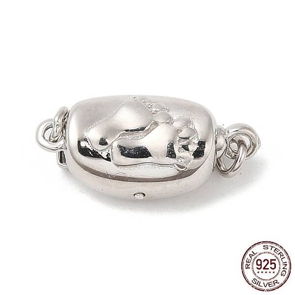 Rhodium Plated 925 Sterling Silver Bayonet Clasps