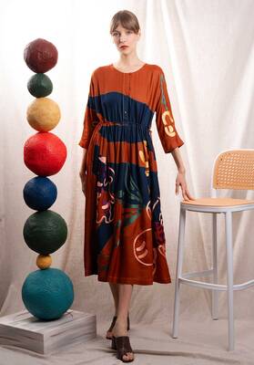 Dress Cecile Patch Sable | Color: SABLE | Size: 2-M