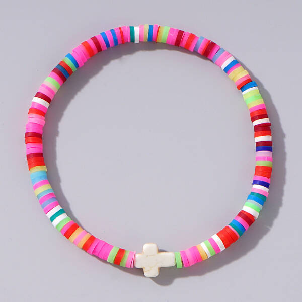 Bohemian Style Handmade Polymer Clay Heishi Beads Stretch Bracelets